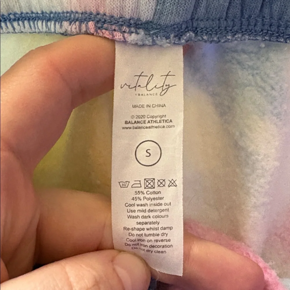 Vitality Fleece Tie Dye “Be The Change” Joggers size S - Picture 4 of 7